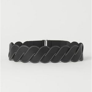 🆕️H&M Braided Black Leather Waist Belt